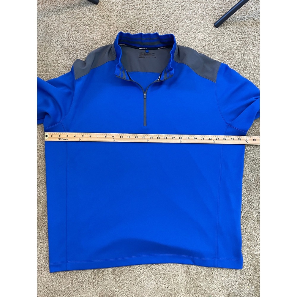 Nike Golf Tour Performance Mens XXL‎ Blue Gray Quarter Zip Dri-FIT Pullover EUC - Picture 3 of 7